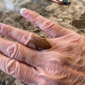 Antique 9ct Rose gold, sandstone ring